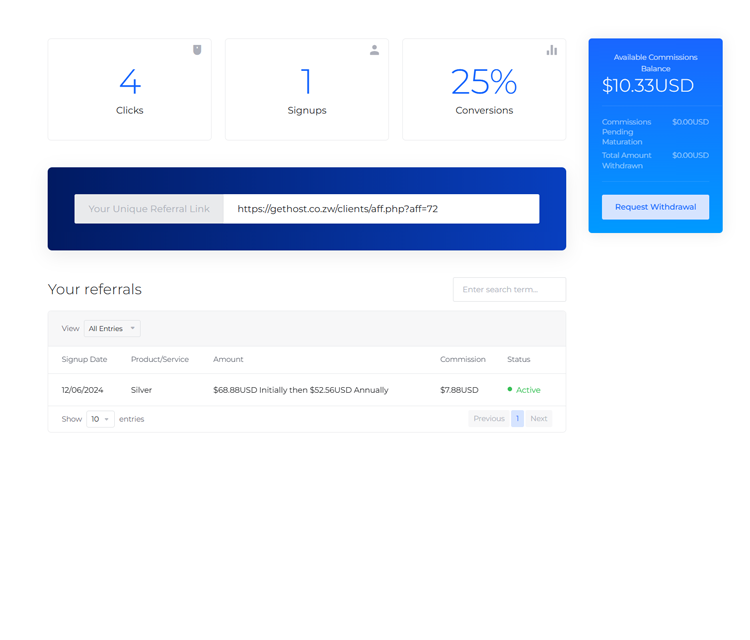 domain client area